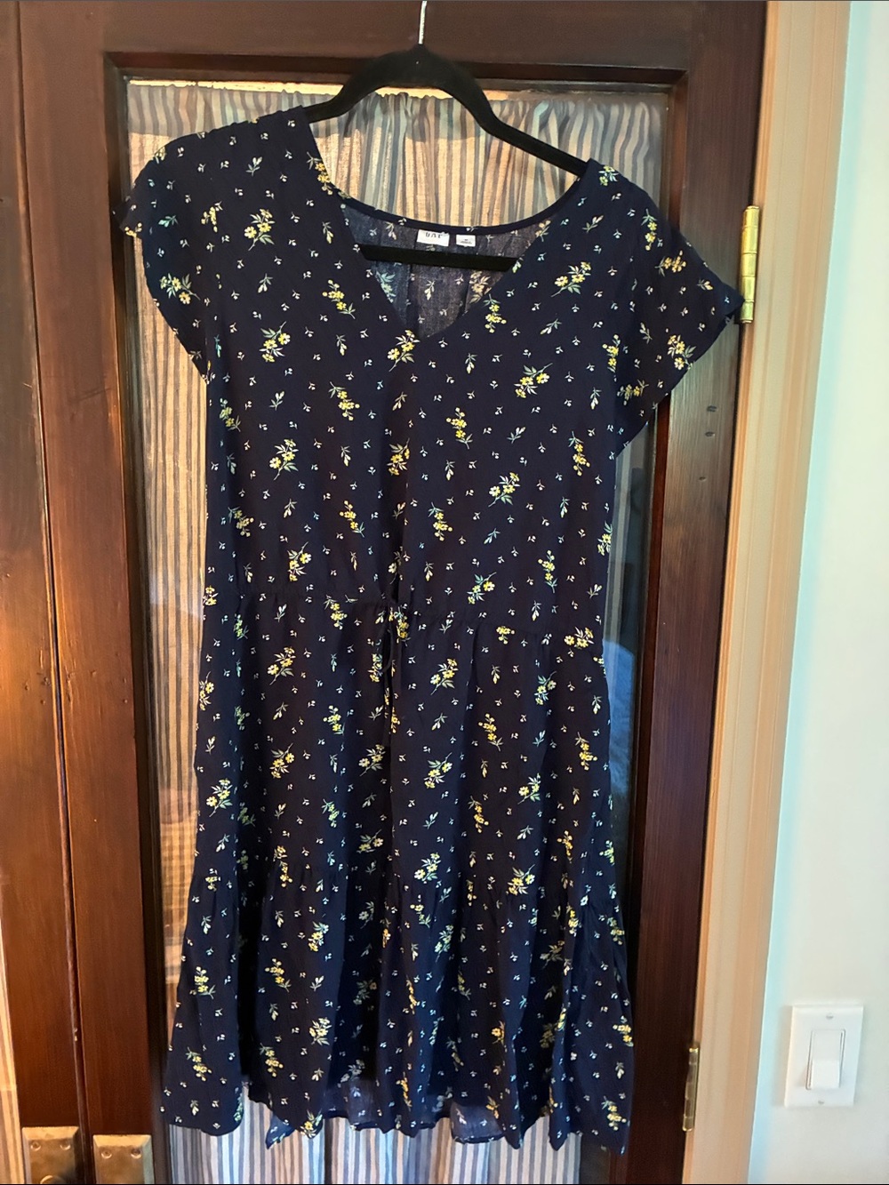 GAP Navy Dress with Yellow Floral Print